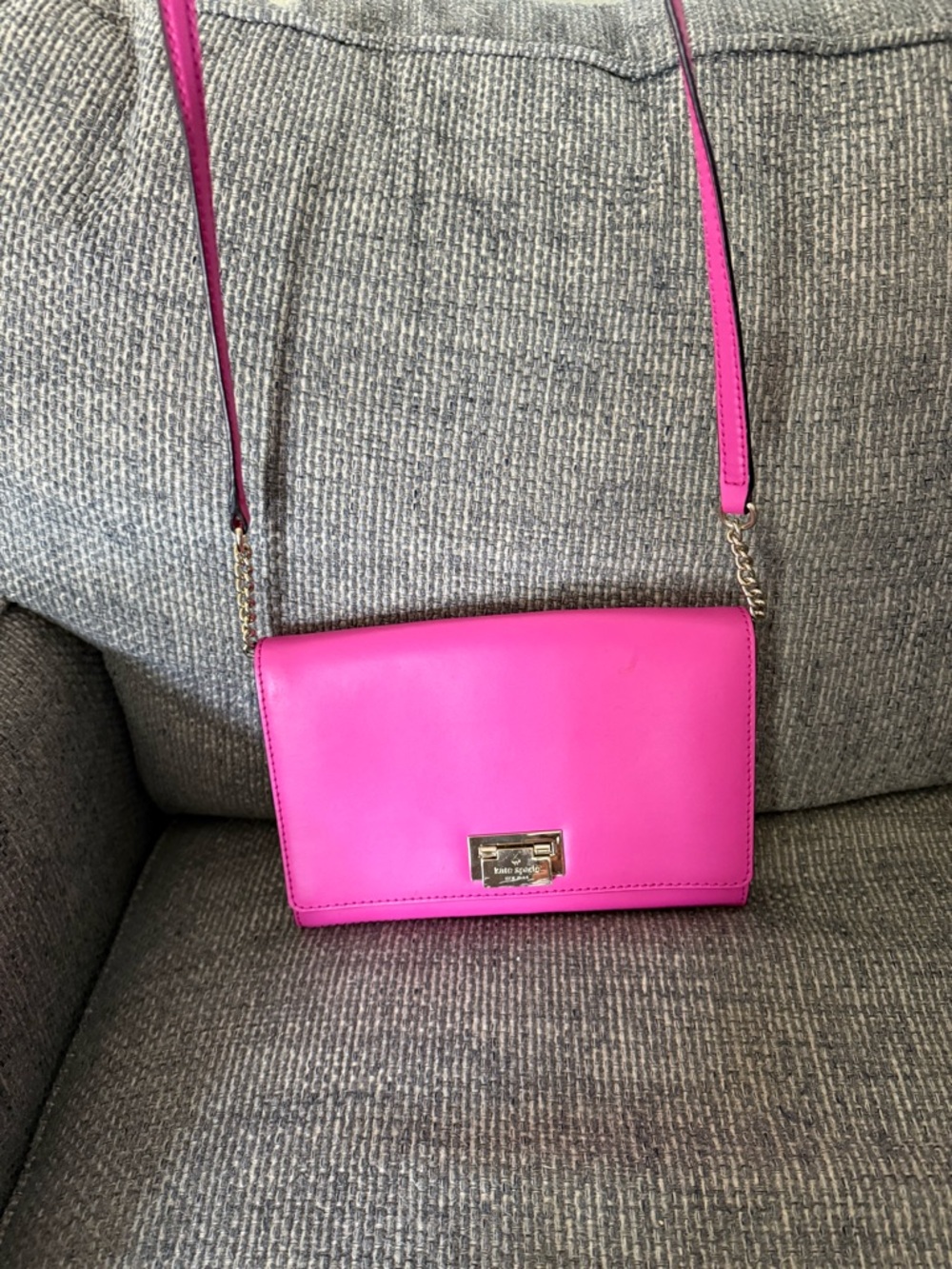 kate spade Hot Pink Leather Crossbody Bag with Gold Hardware